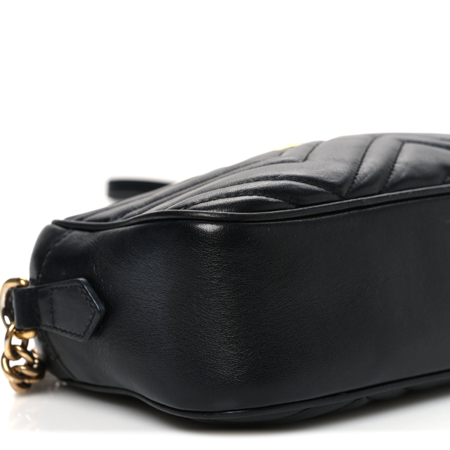 Calfskin Matelasse Small GG Marmont Chain Shoulder Bag Black Black