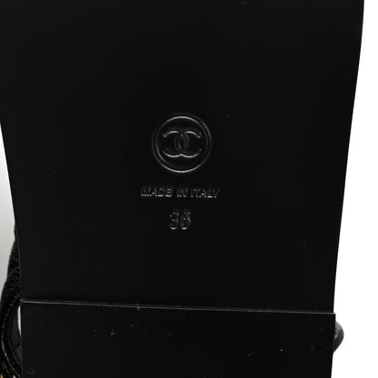 Chanel Grained Calfskin Velcro Dad Sandals 36 Black 7 of 10