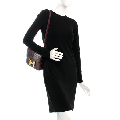 Hermes Shiny Alligator Constance 23 Bordeax 2 of 18