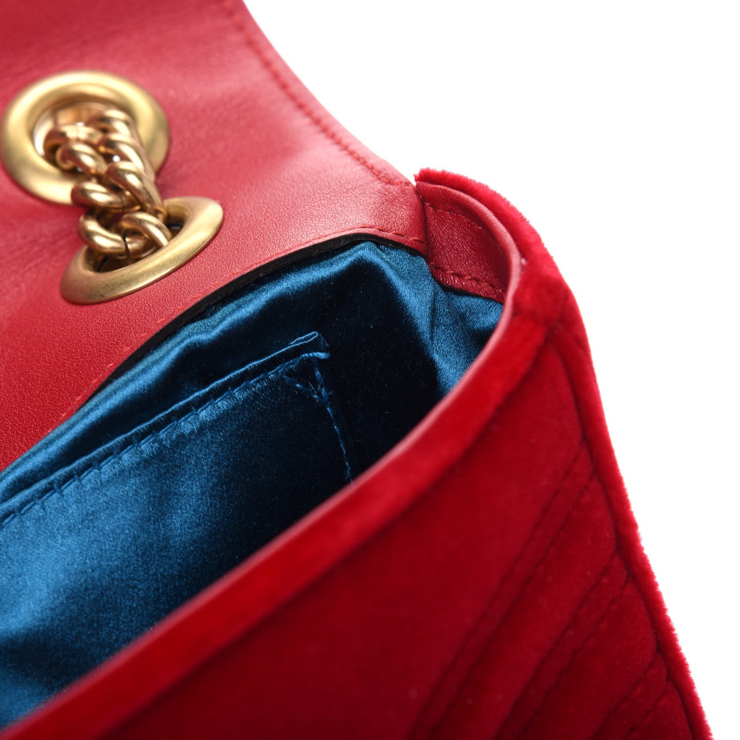 Velvet Matelasse Mini GG Marmont Shoulder Bag Hibiscus Red