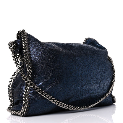 Stella McCartney Metallic Crackle Falabella Fold Over Tote Navy 3 of 10