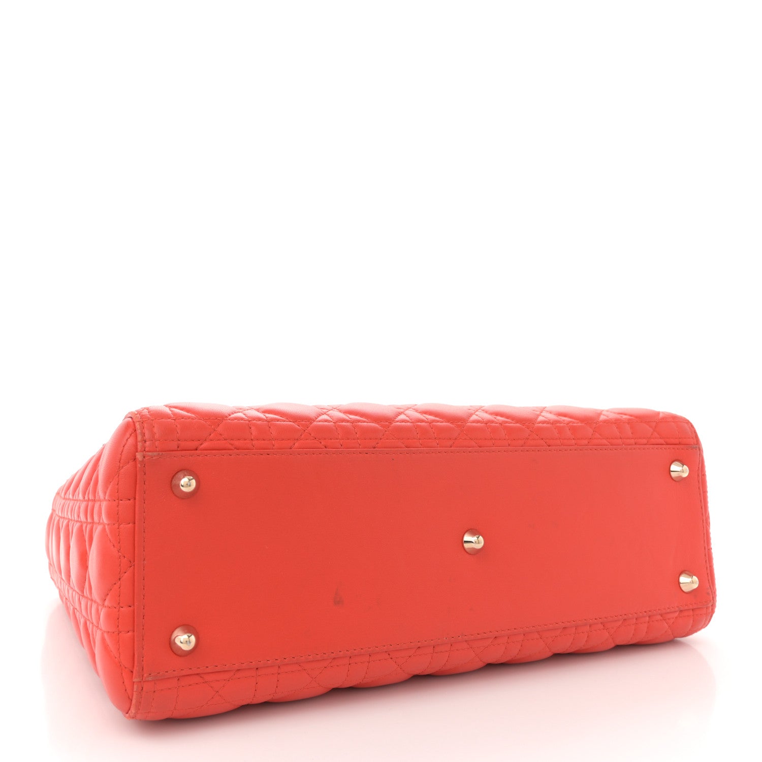 Christian Dior Lambskin Cannage Large Lady Dior Orange 4 of 13