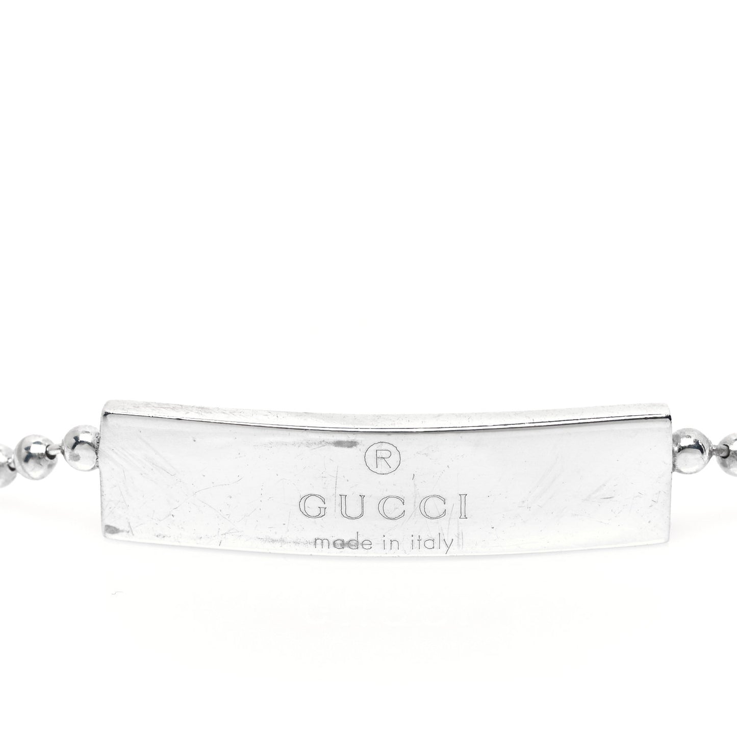 Sterling Silver Beaded Chain ID Bracelet