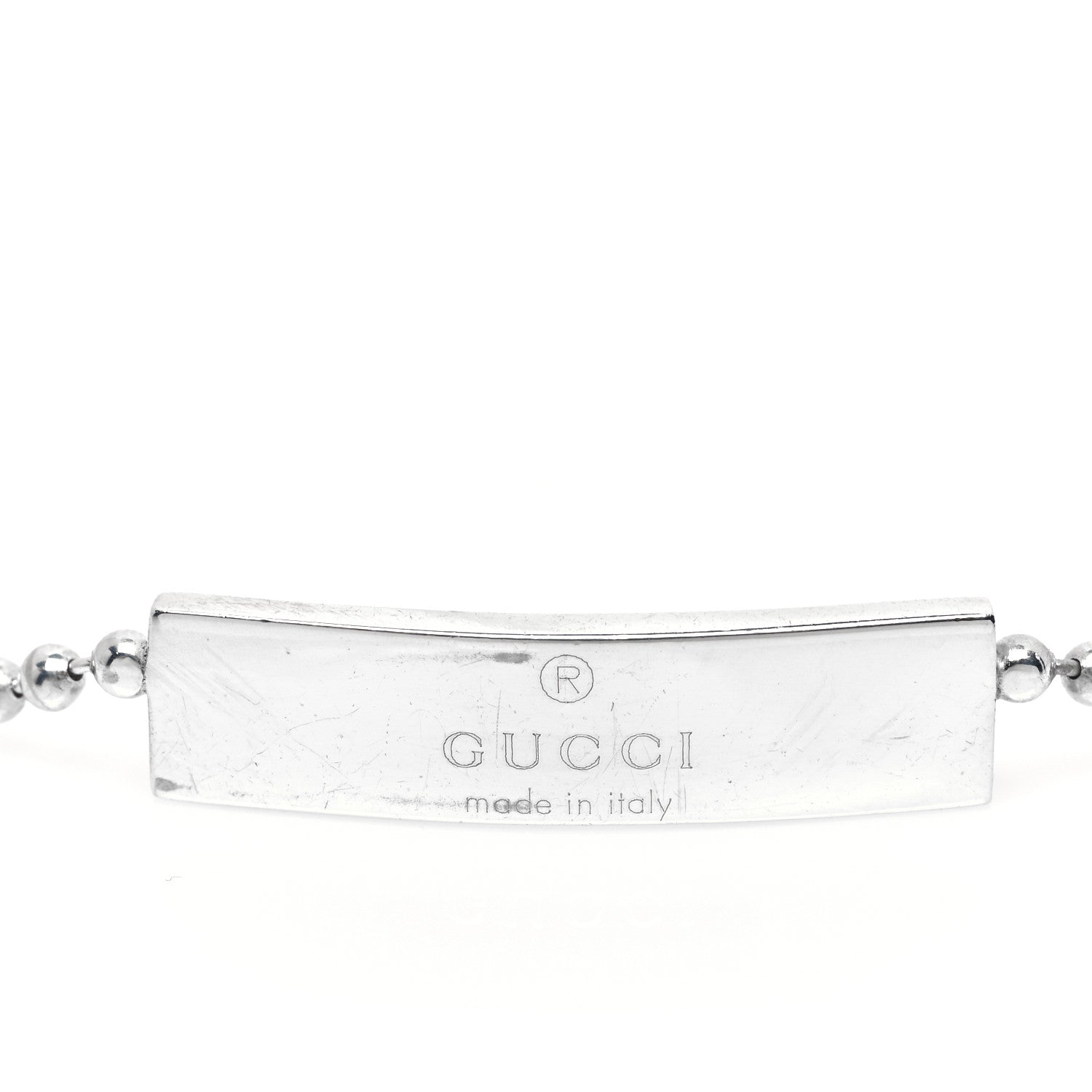 Gucci Sterling Silver Beaded Chain ID Bracelet 5 of 6