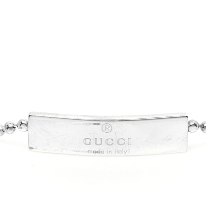 Gucci Sterling Silver Beaded Chain ID Bracelet 5 of 6