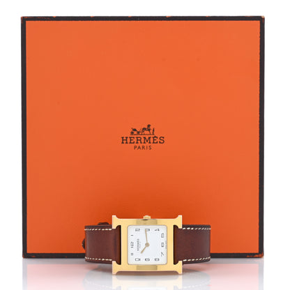 Hermes Stainless Steel Barenia 26mm Heure H Hour Quartz Watch Fauve 5 of 5