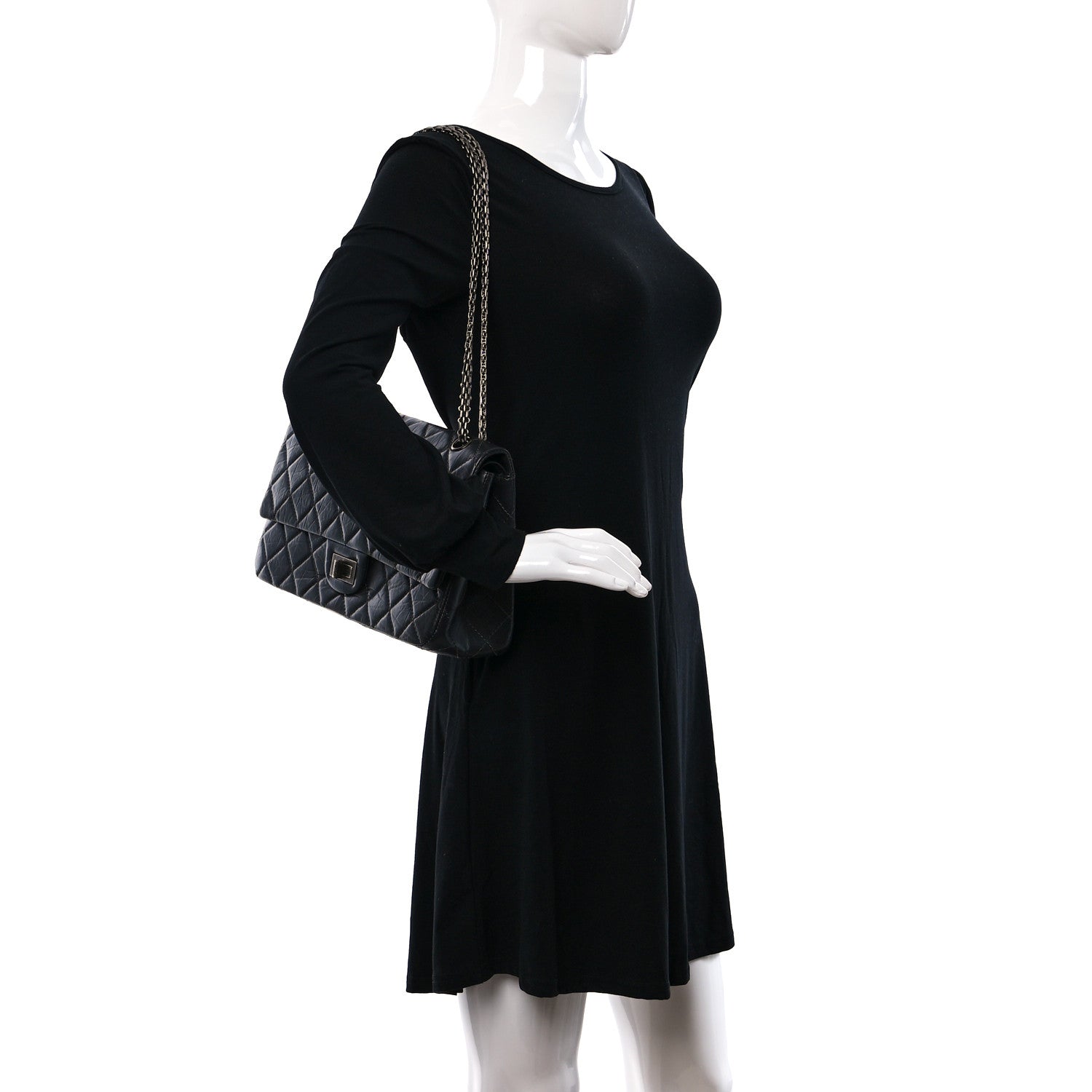 Chanel Aged Calfskin Quilted 2.55 Reissue 227 Flap Dark Grey 2 of 9