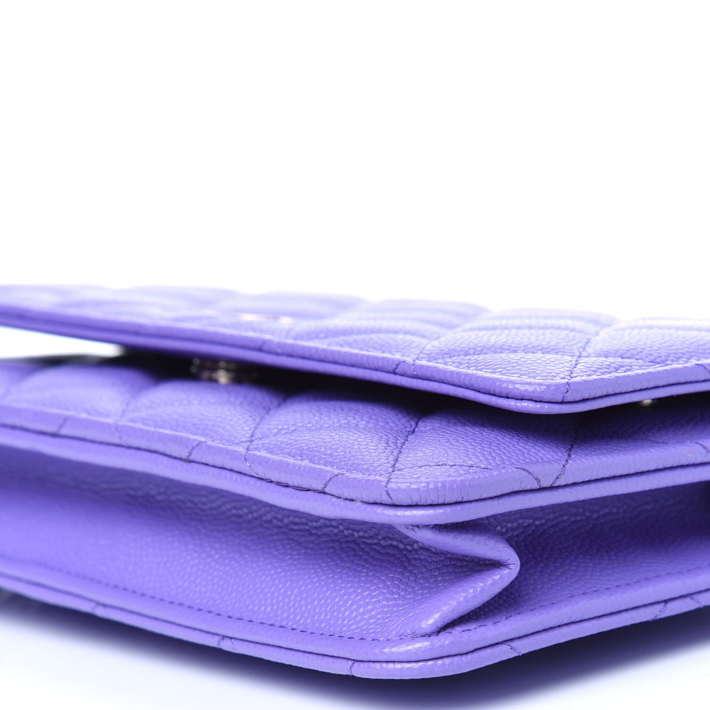 Caviar Quilted Wallet On Chain WOC Purple