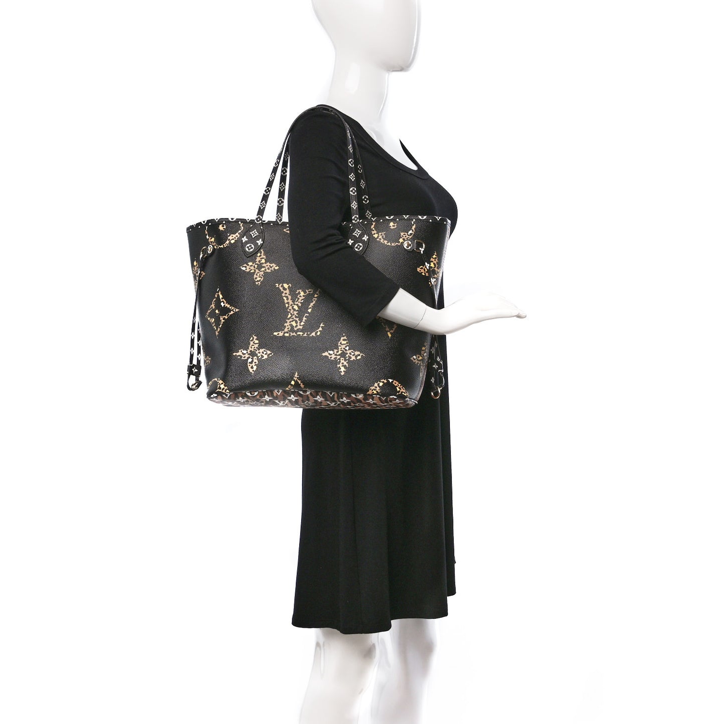 Monogram Giant Jungle Neverfull MM Black