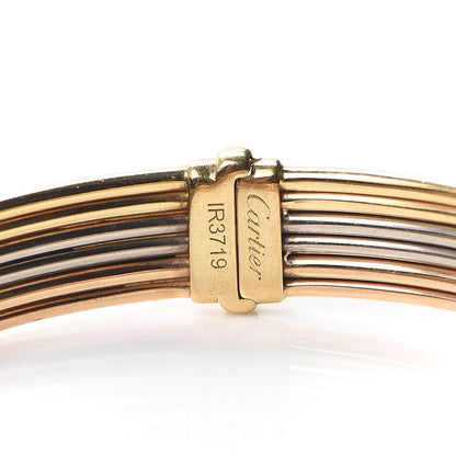 Cartier 18K Pink Yellow White Gold Trinity Hinged Bangle Bracelet 4 of 5