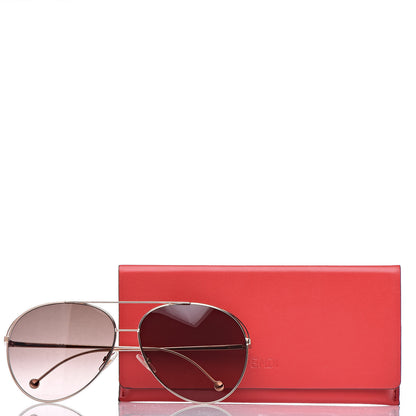 Fendi Metal Aviator Sunglasses FF0286/S Rose Gold 7 of 7
