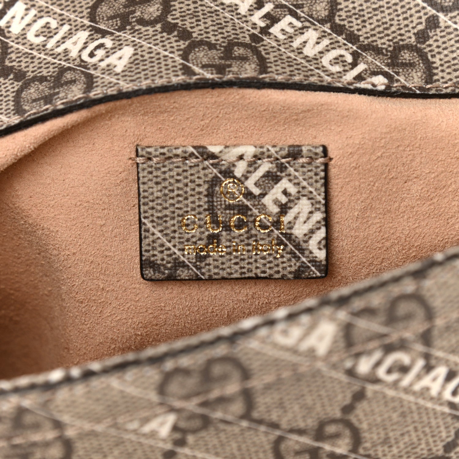 Gucci X BALENCIAGA GG Supreme Monogram Web Logo Print Mini Horsebit 1955 Shoulder Bag Beige Ebony 6 of 10