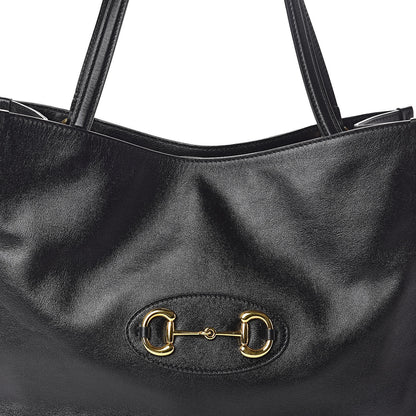 Gucci New Sakai Calfskin Lux Horsebit 1955 Tote Bag Black 7 of 9