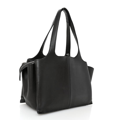 Celine Baby Grained Calfskin Medium Tri-Fold Bag Black 3 of 12