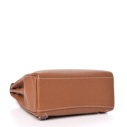 Hermes Taurillon Clemence Kelly Amazone Ado Backpack 22 Gold Bleu Zellige Caramel 4 of 10