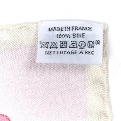 Hermes Silk Le Timbalier Scarf 90 Rose Pale Vert Amande 4 of 4