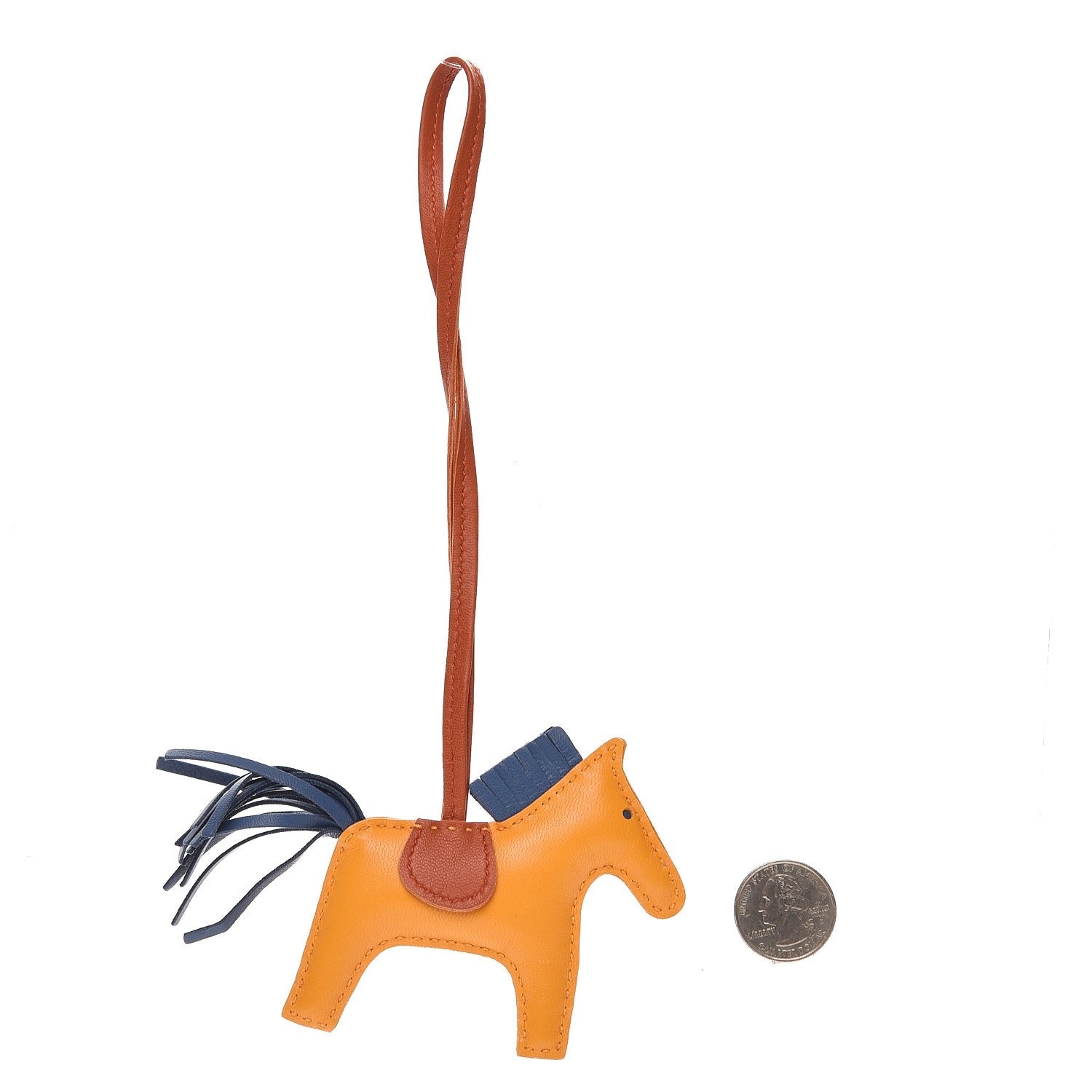 Hermes Milo Lambskin Grigri Rodeo Horse Bag Charm PM Jaune D'Or Bleu Agate Cornaline 2 of 4