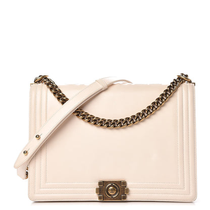 Chanel Glazed Calfskin Large Boy Flap Beige Clair 1 of 16