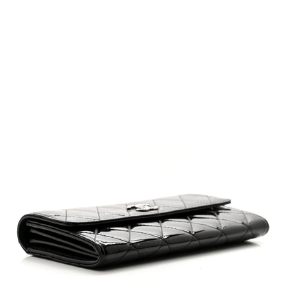 Chanel Patent Quilted Large Brilliant Flap Wallet Black 4 of 9