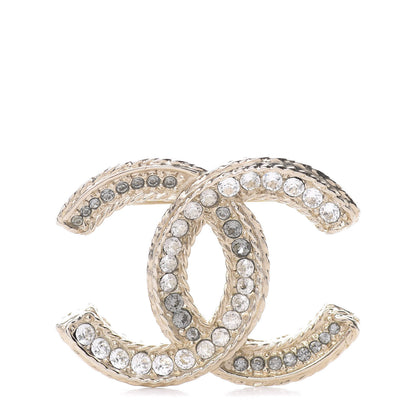 Chanel Crystal CC Brooch Light Gold 1 of 4