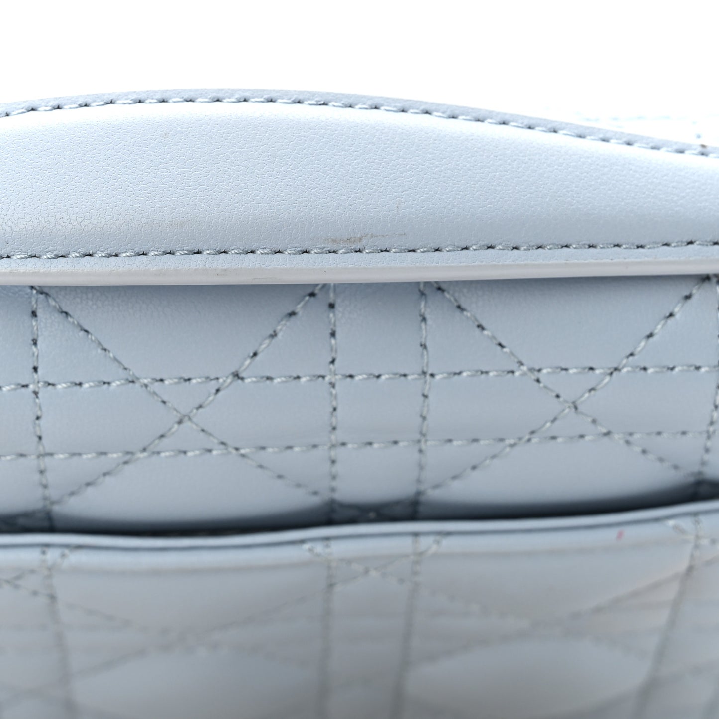 Lambskin Cannage Mini My Dior Top Handle Clutch Cloud Blue