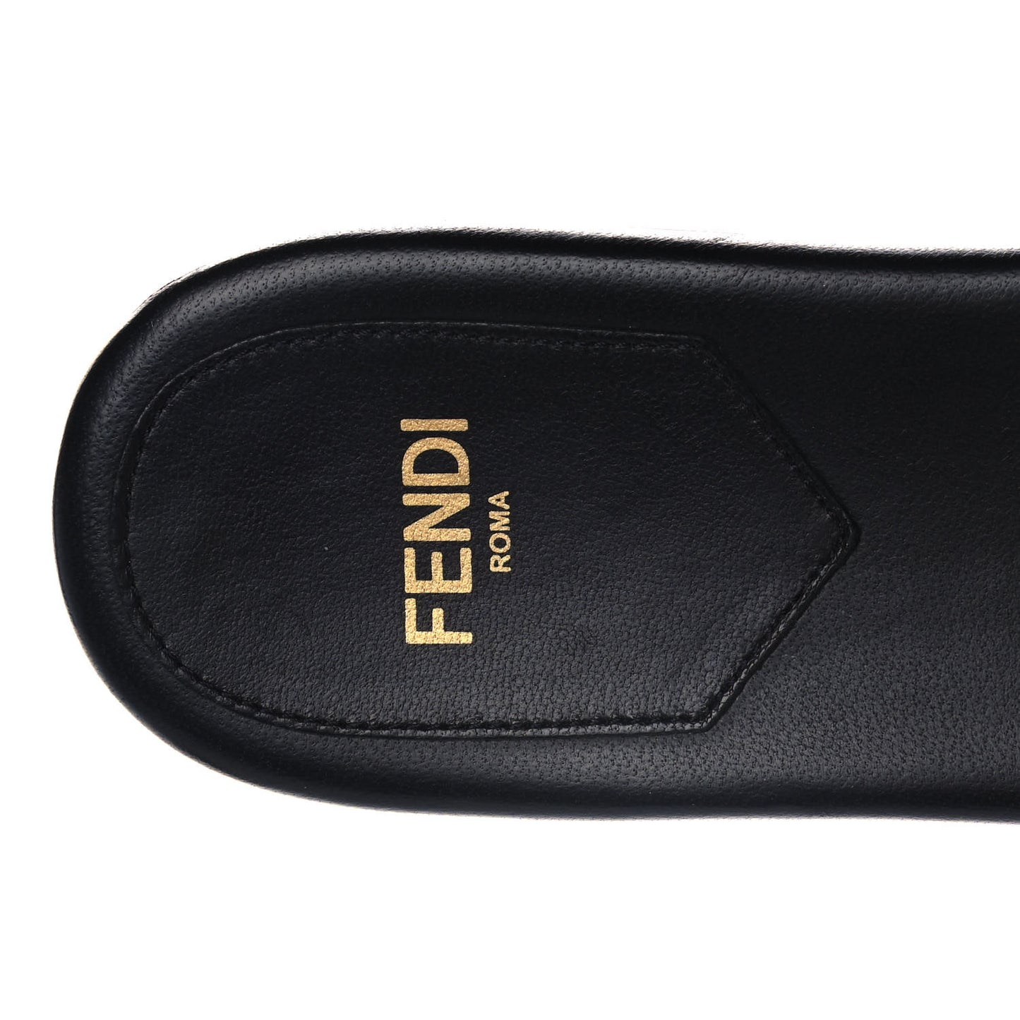 Raffia FF Flat Slide Sandals 36 Natural Black