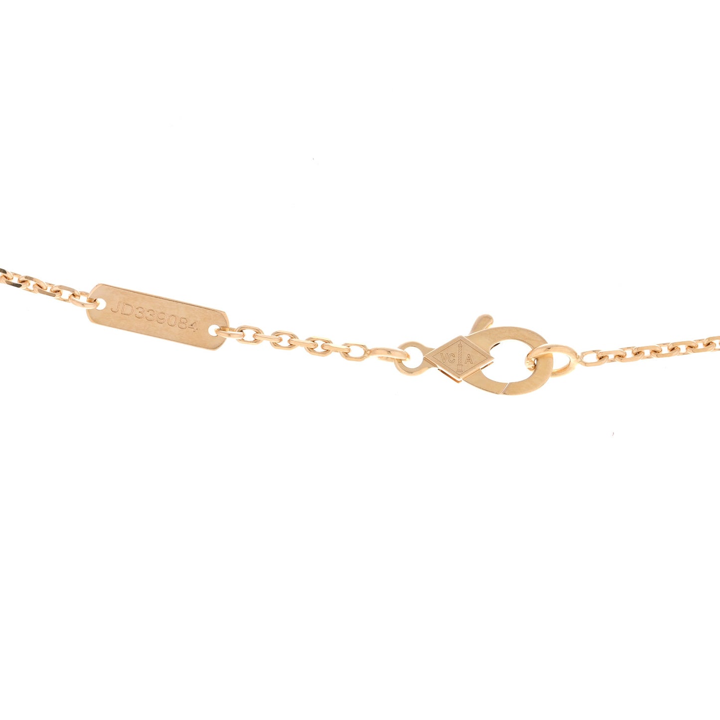 18K Yellow Gold Black Onyx Vintage Alhambra Pendant Necklace