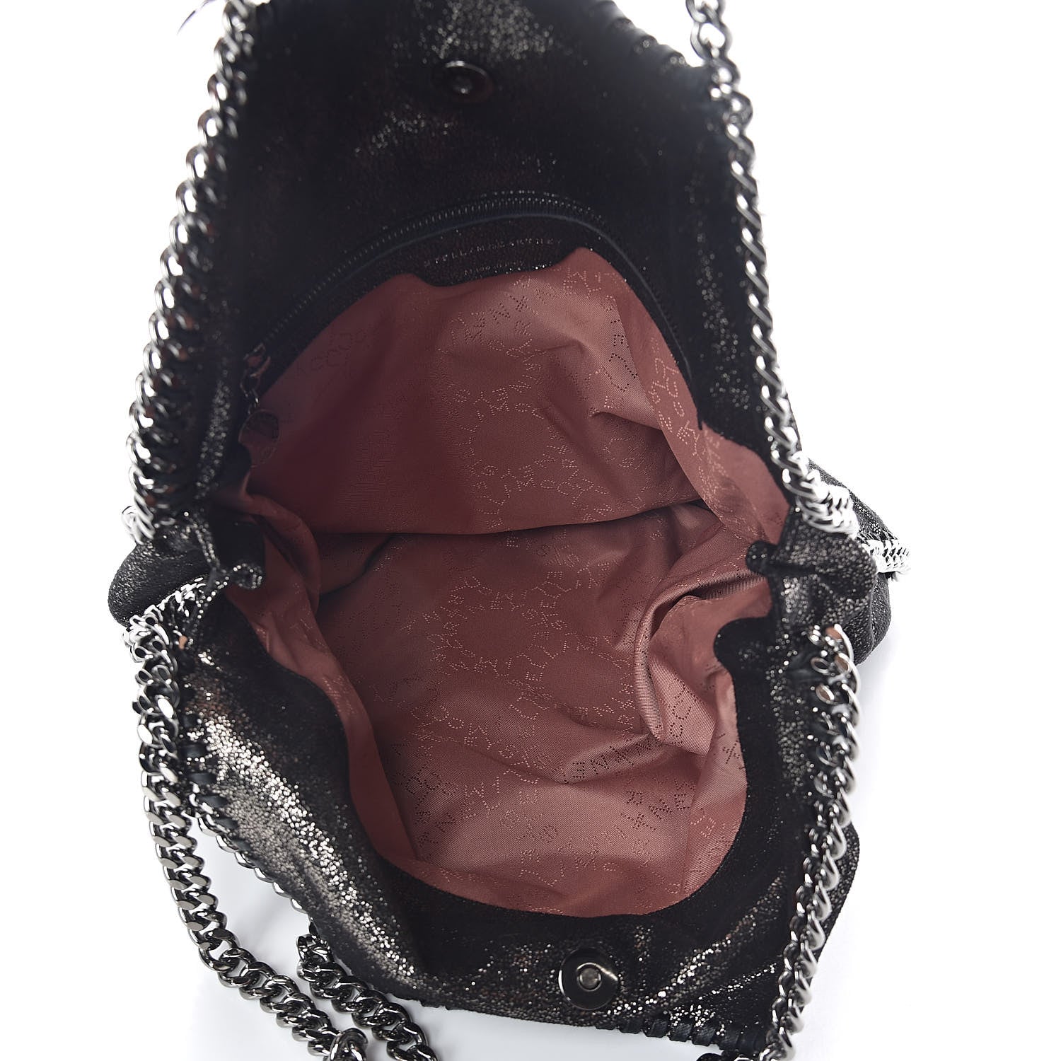 Stella McCartney Chamois Shiny Dotted Falabella Fold Over Tote Ruthenium 5 of 8