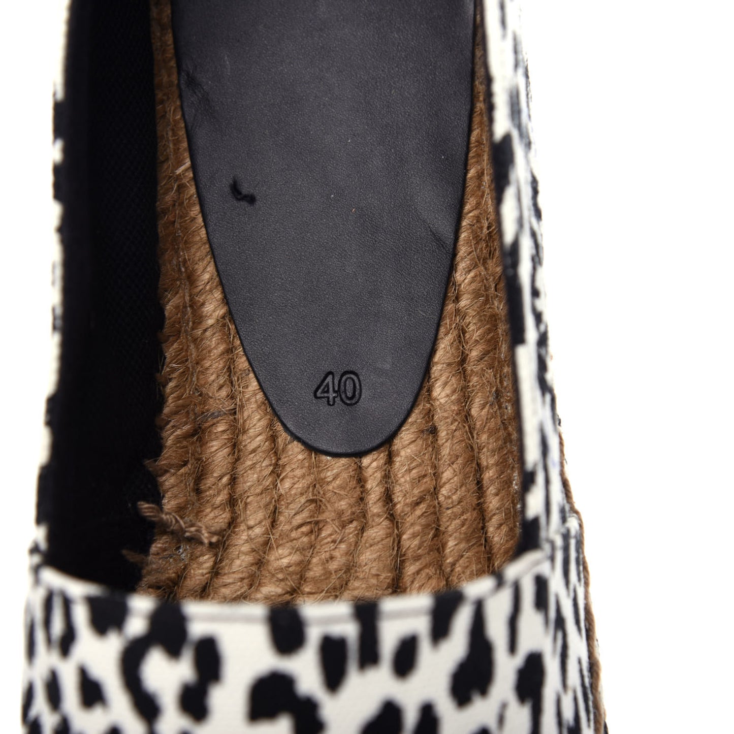 Canvas Leopard Print Espadrilles 40 Latte Black
