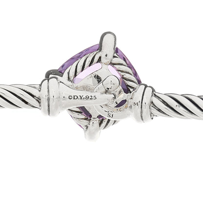 David Yurman Sterling Silver Diamond Amethyst 3mm Chatelaine Bracelet 3 of 3