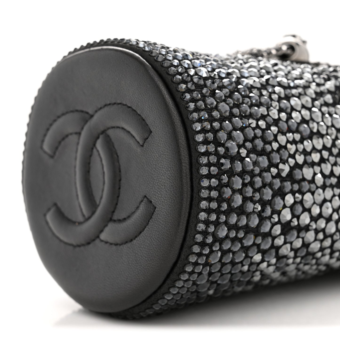 Strass Lambskin Mini Bucket Bag Black