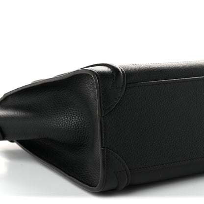 Celine Drummed Calfskin Nano Luggage Black 8 of 11