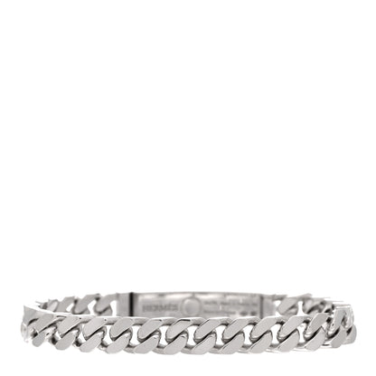 Hermes 18K White Gold Diamond TPM Kelly Gourmette Bracelet XS 2 of 4
