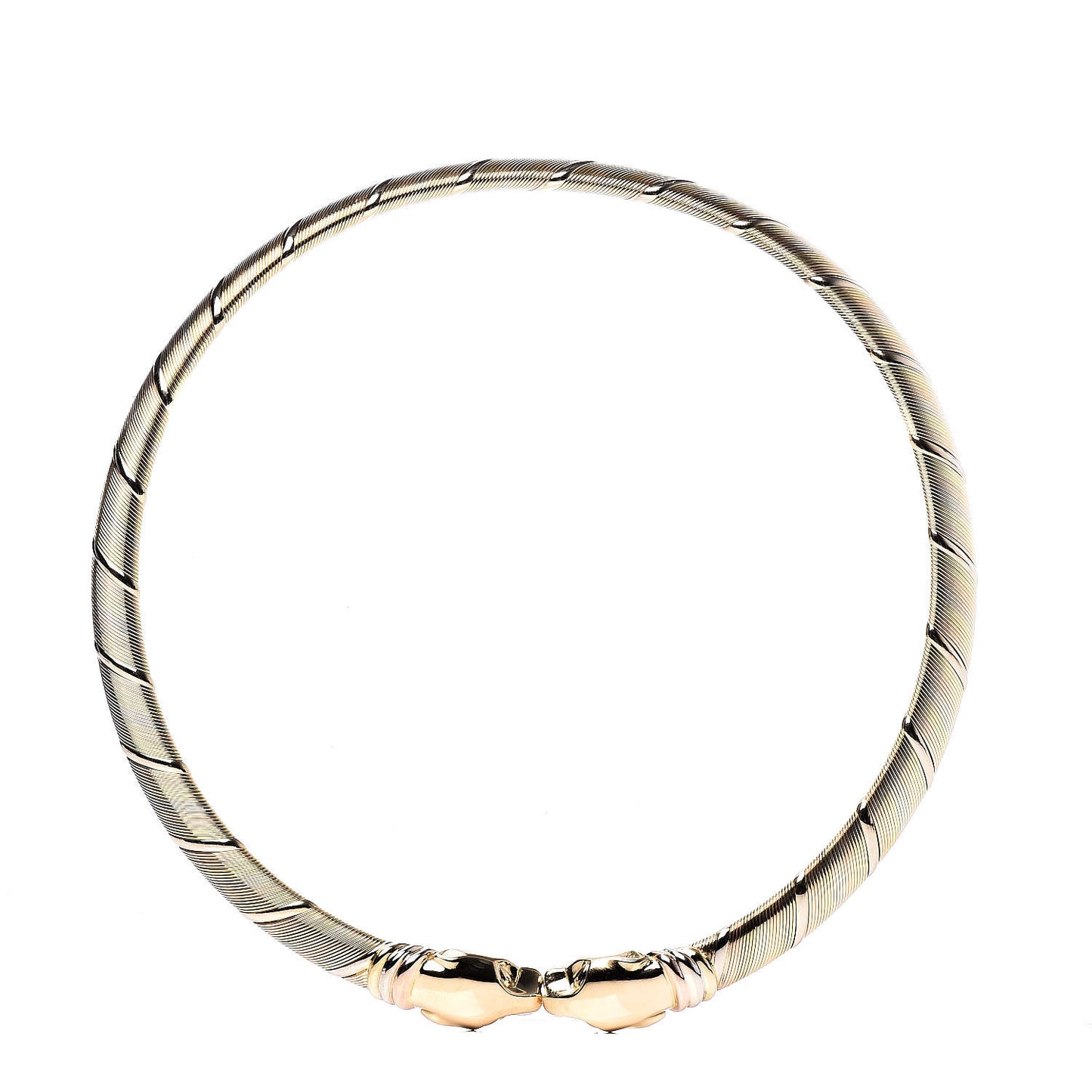 18K Pink Yellow White Gold Panthere De Cartier Collar Necklace
