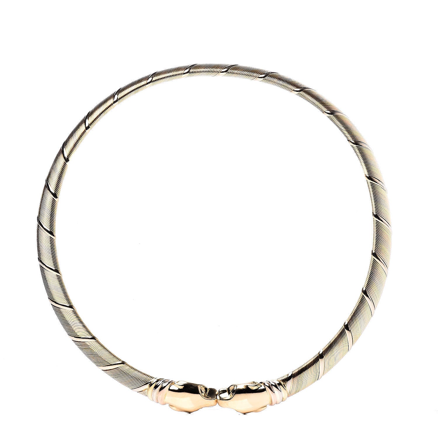 Cartier 18K Pink Yellow White Gold Panthere De Cartier Collar Necklace 1 of 6