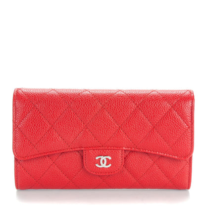 Chanel Caviar Quilted Large Flap Wallet Red 1 of 8