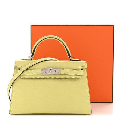 Hermes Chevre Mysore Mini Kelly Sellier 20 Jaune Bourgeon 14 of 14
