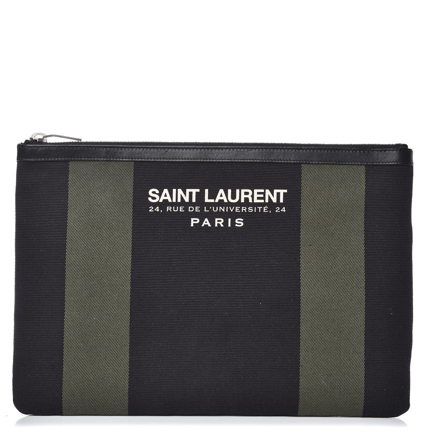 Classic Cotton Canvas Monogram Pouch Black