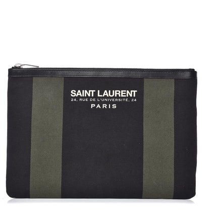 Saint Laurent Classic Cotton Canvas Monogram Pouch Black 1 of 8