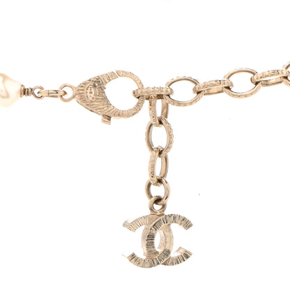 Chanel Pearl Beaded Crystal CC Long Necklace Gold Multi 5 of 6