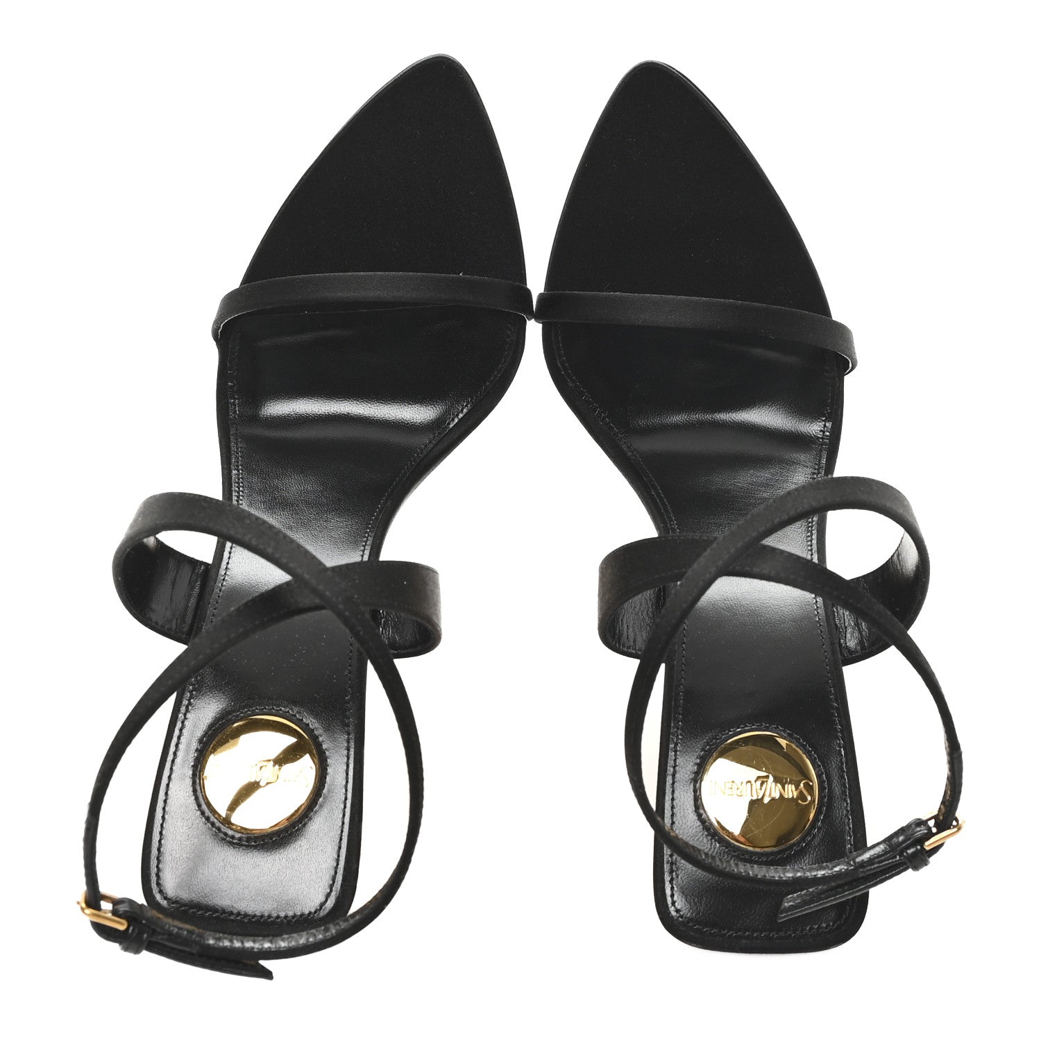 Saint Laurent Raso Regale Salome 110 Wedge Sandals 39 Black 2 of 8
