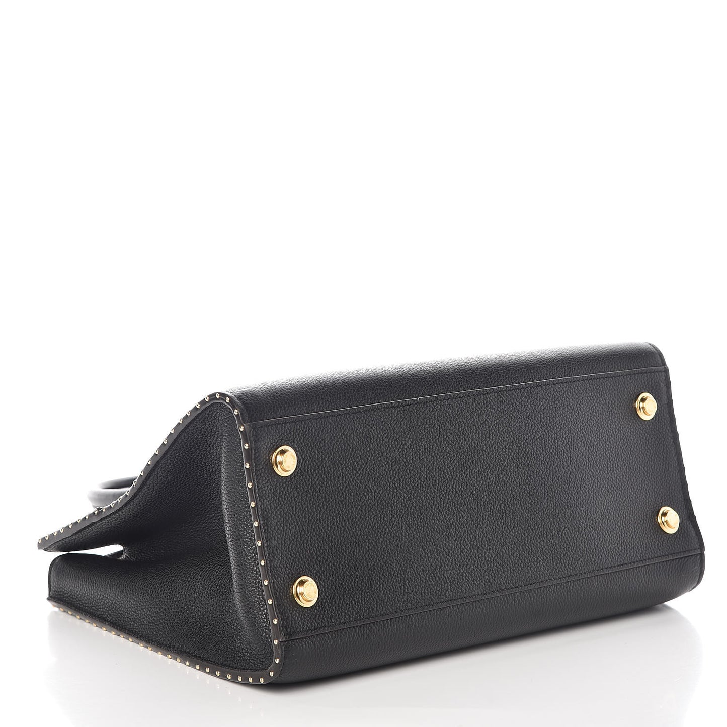 Calfskin Studded City Steamer MM Black
