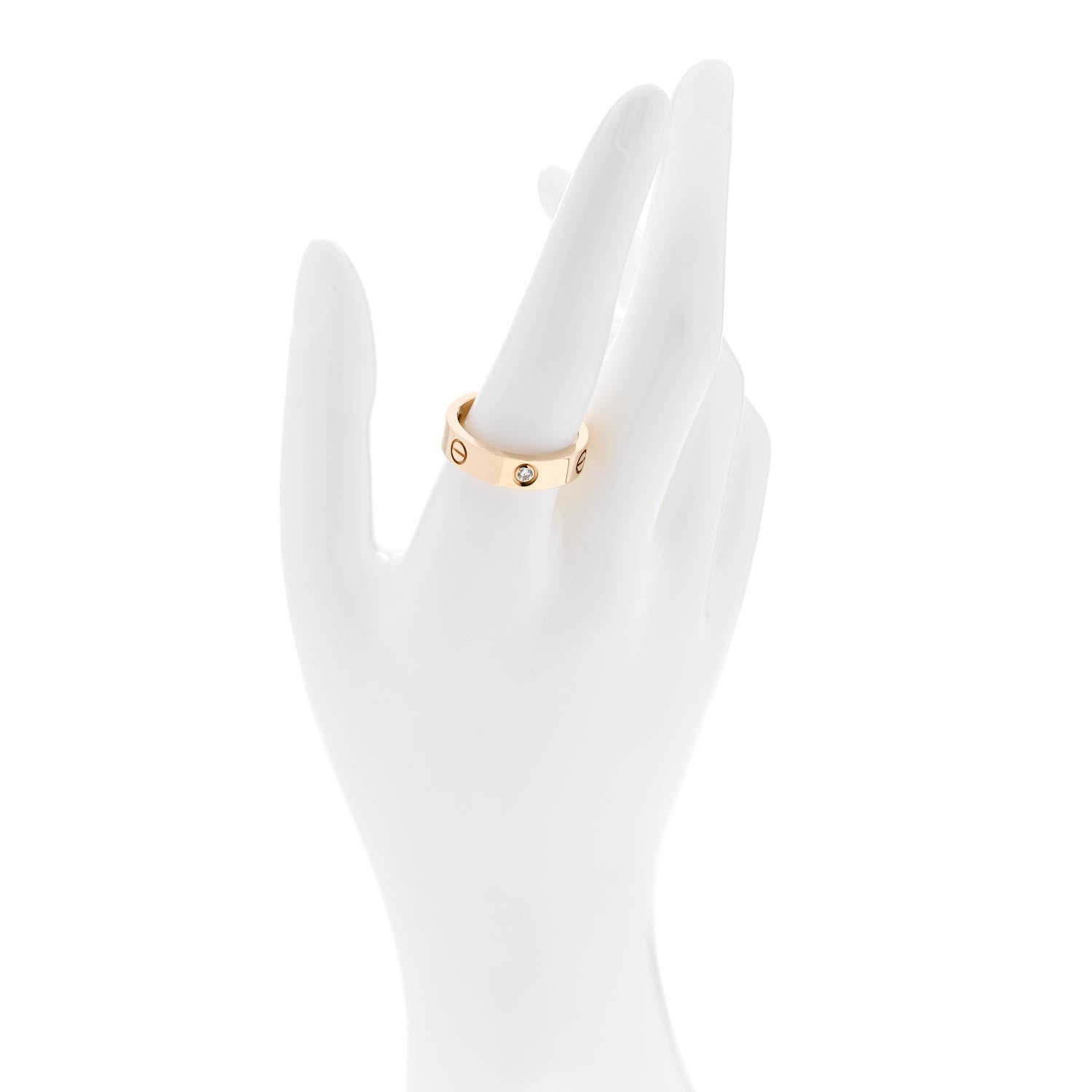 Cartier 18K Yellow Gold 3 Diamond 5.5mm LOVE Ring 62 10 2 of 5