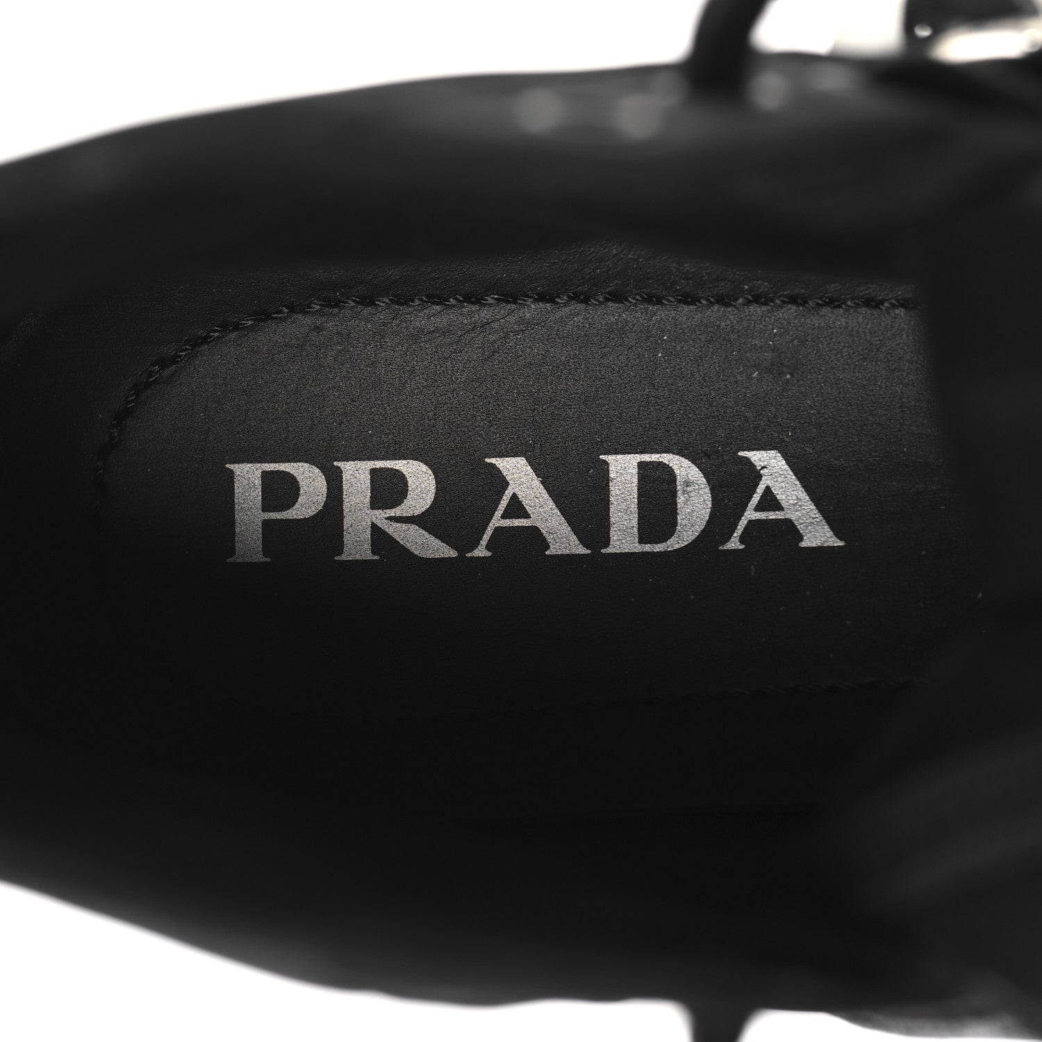 Prada Nylon Gabardine Studded High Top Sneakers 37 Black 1771889