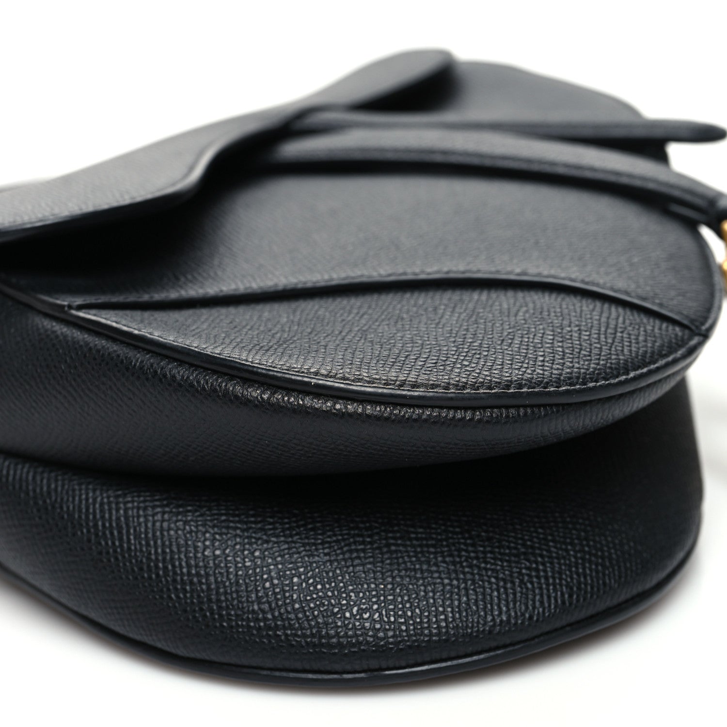 Christian Dior Grained Calfskin Saddle Bag Black 9 of 10