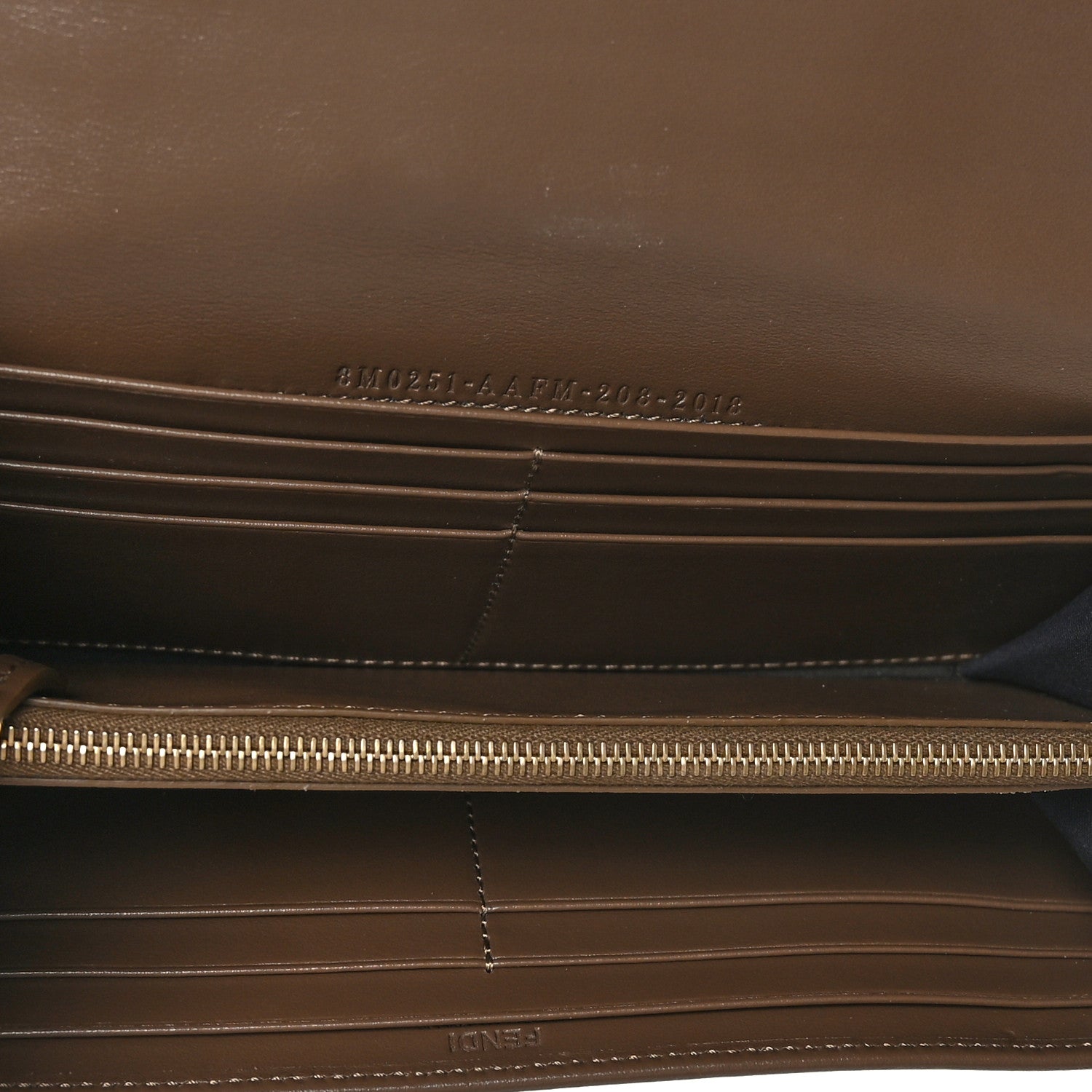 Fendi Vitello Soft F is Fendi Bi-Color FF 1974 Embossed Continental Envelope Wallet Maya Black 5 of 8