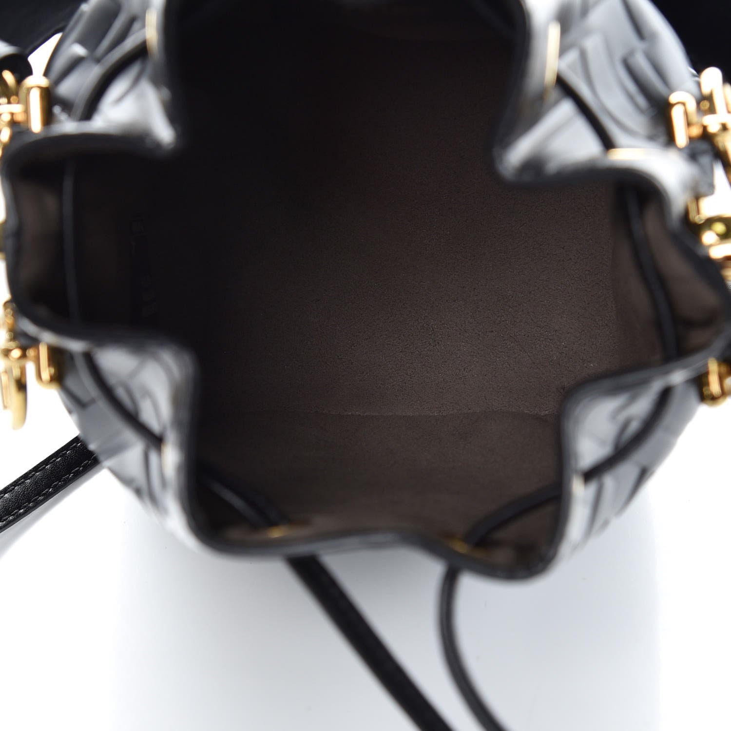 Fendi Vitello Liberty F is Fendi FF 1974 Embossed Mini Mon Tresor Bucket Bag Black 5 of 9
