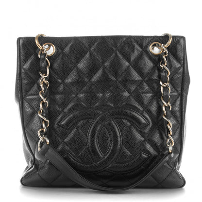 Chanel Caviar Quilted Petit Shopping Tote PST Black 1 of 7