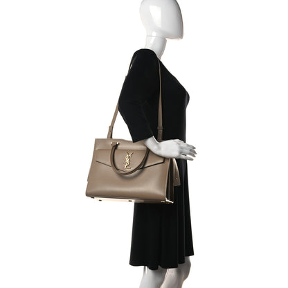 Saint Laurent Grain De Poudre Medium Uptown Tote Dark Latte 2 of 10