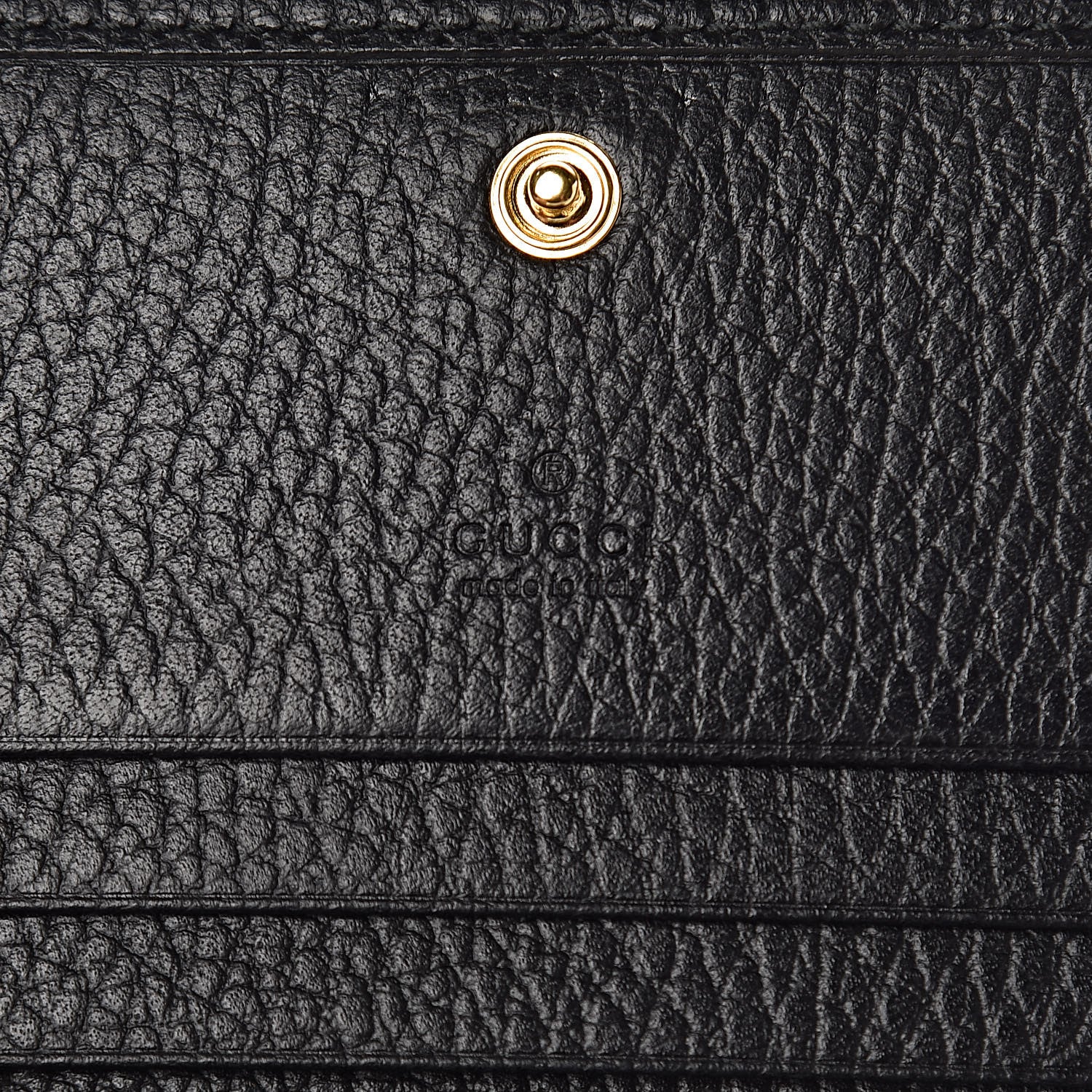 Gucci Pebbled Calfskin GG Marmont Card Case Black 6 of 9